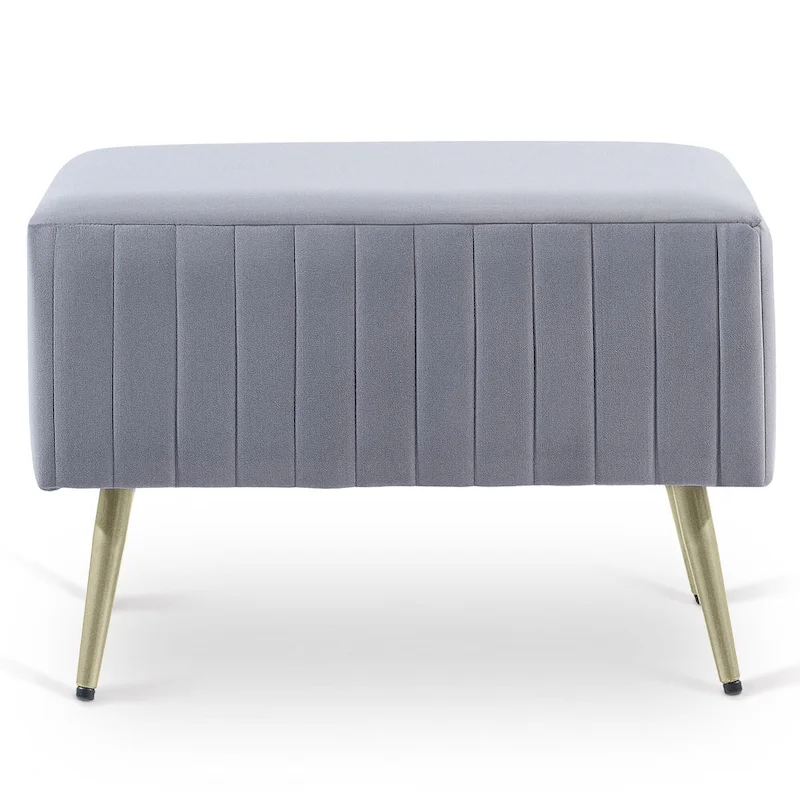 24  Modern Upholstered Entryway Bench with Padded Velvet Seat