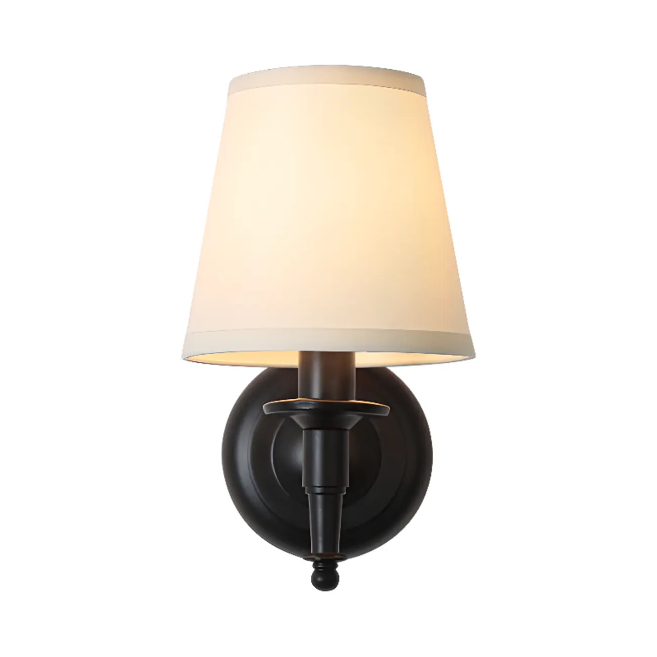 Vintage Matte Bracket Fabric Conical Wall Sconce