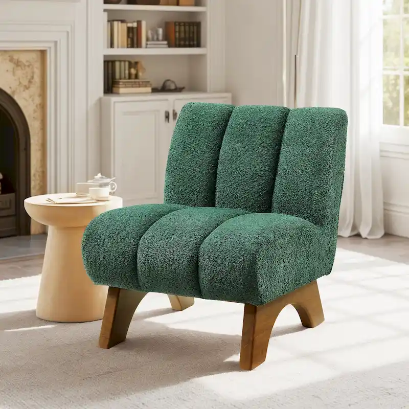 Art Leon Modern Wood and Fabric Accent Sofa Chair