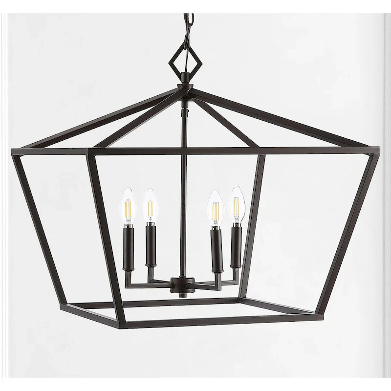 Floyd 4-Light Adjustable Iron Rustic Glam LED Pendant, by JONATHAN Y