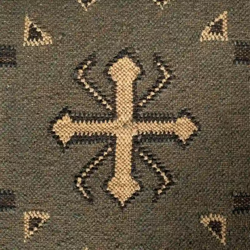 Avery I Olive & Beige Upholstered Patterned Seat Accent Bench - 55W x 17D x 18H