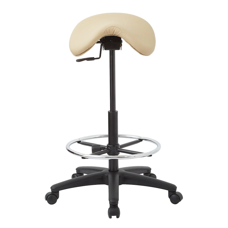 Backless Stool with Height-adjustable Saddle Seat