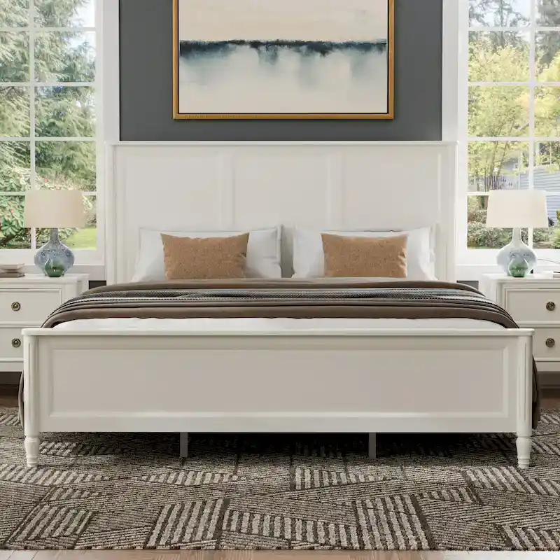 Furniture of America Arlena Classic Modern Solid Wood Panel Bed