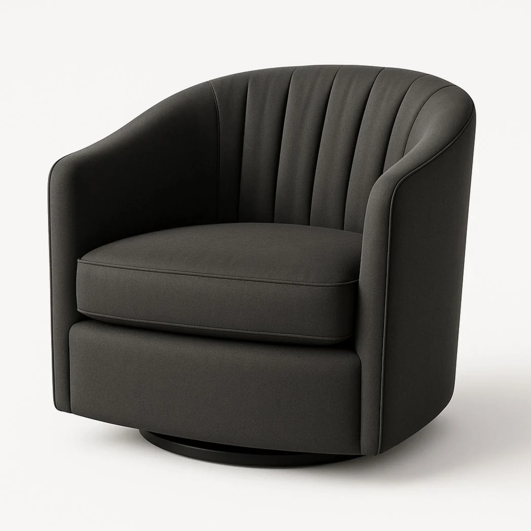 Fauteuil pivotant en polyester anthracite 80x75x80 cm
