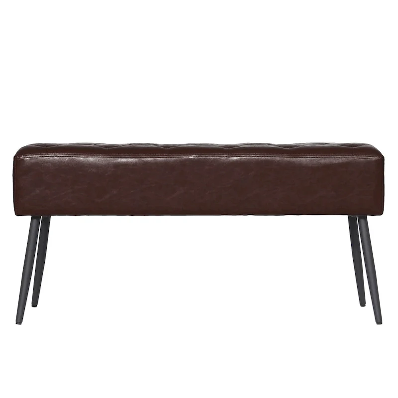 Maypex Faux Leather Upholstered Bench with Tufted Seat