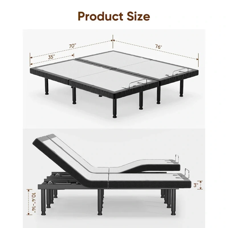 Massaging Zero Gravity Adjustable Bed with Wireless Remote