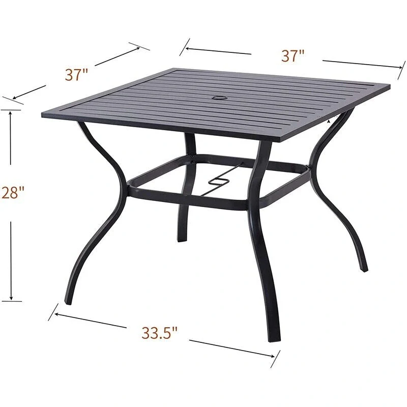 MAISON ARTS 5-Piece Patio Dining Set with 4 Swivel Cushioned Chairs and a 37 Weather Resistant Table