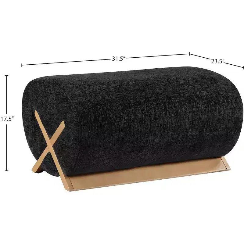 Meridian Furniture Akira Fabric Upholstered Ottoman