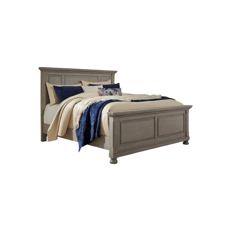 The Gray Barn Canterbury Burnished Grey Light Grey Panel Bed