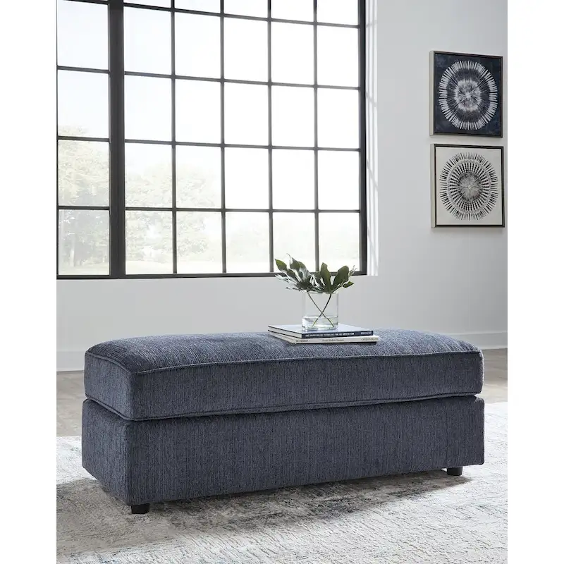 Albar Place Blue Oversized Accent Ottoman