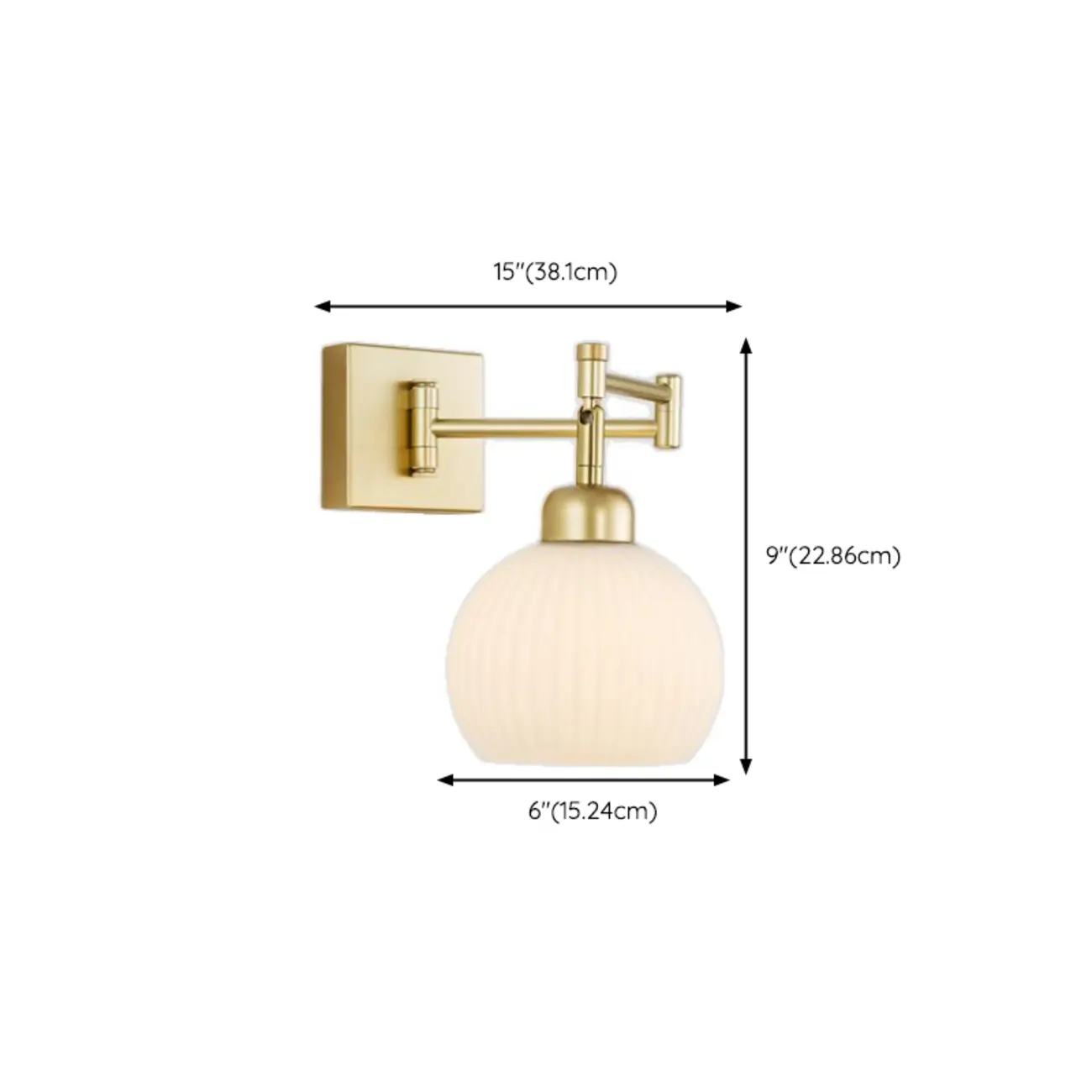Modern Dual White Glass Dome Brass Wall Lamp