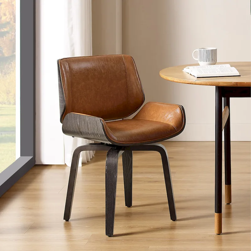 Art Leon Swivel Wooden Upholstered Dining Chairs (Set of 2)