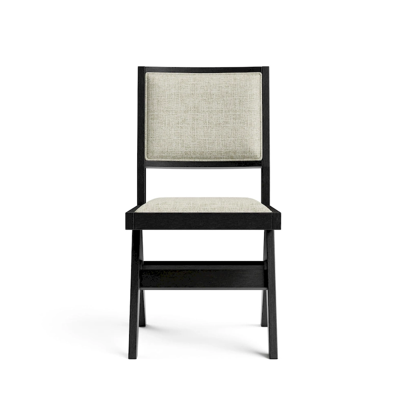 Furniture of America Evrena Modern Black Padded Fabric Dining Chairs (Set of 2)