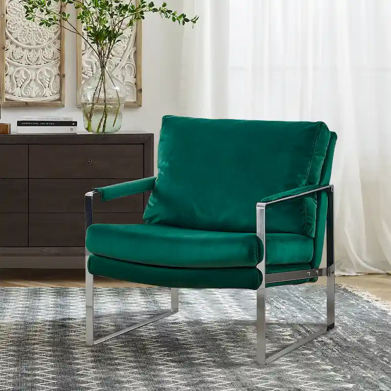 PU Upholstered Arm Chair with Steel Frame