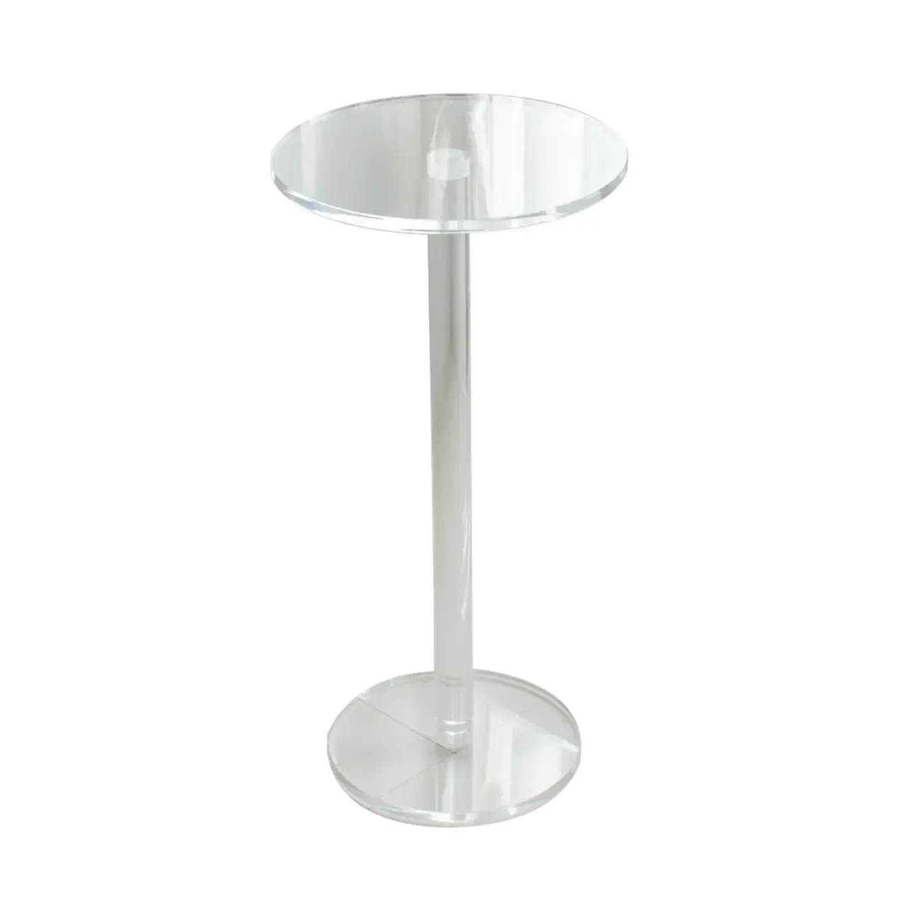 Modern Clear Acrylic Round Pedestal Bar Tables