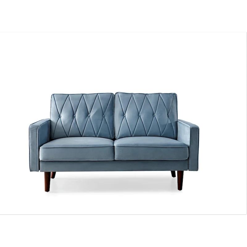 Feemster 57.5 Wide Velvet Tufted Cushion Back Loveseat