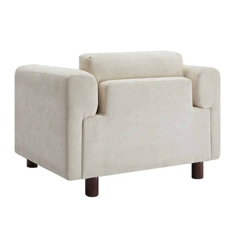 45.5 Woven Velvet Fabric Accent Chair with High-Density Cushion
