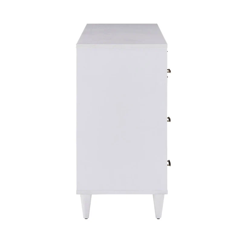 White and Natural Finish 8-Drawer Dresser