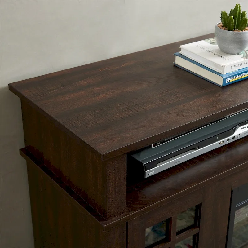 Modern Entertainment Console with 23  Fireplace Inset