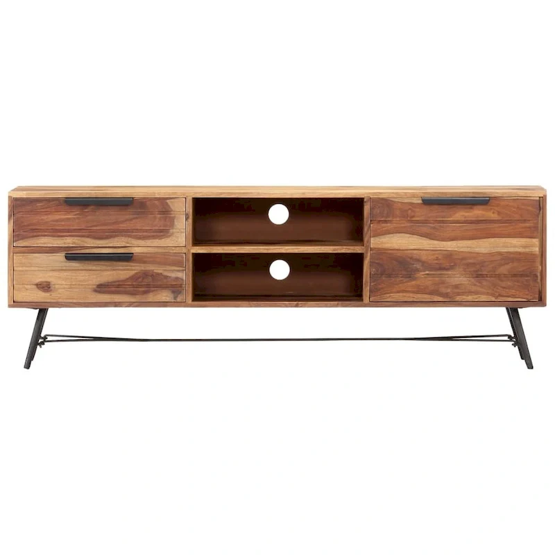 vidaXL TV Stand 55.1  x11  x18.5   Solid Wood Sheesham
