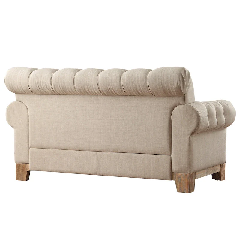 Greenwich Tufted Rolled Arm Nailhead Chesterfield Loveseat by iNSPIRE Q Artisan