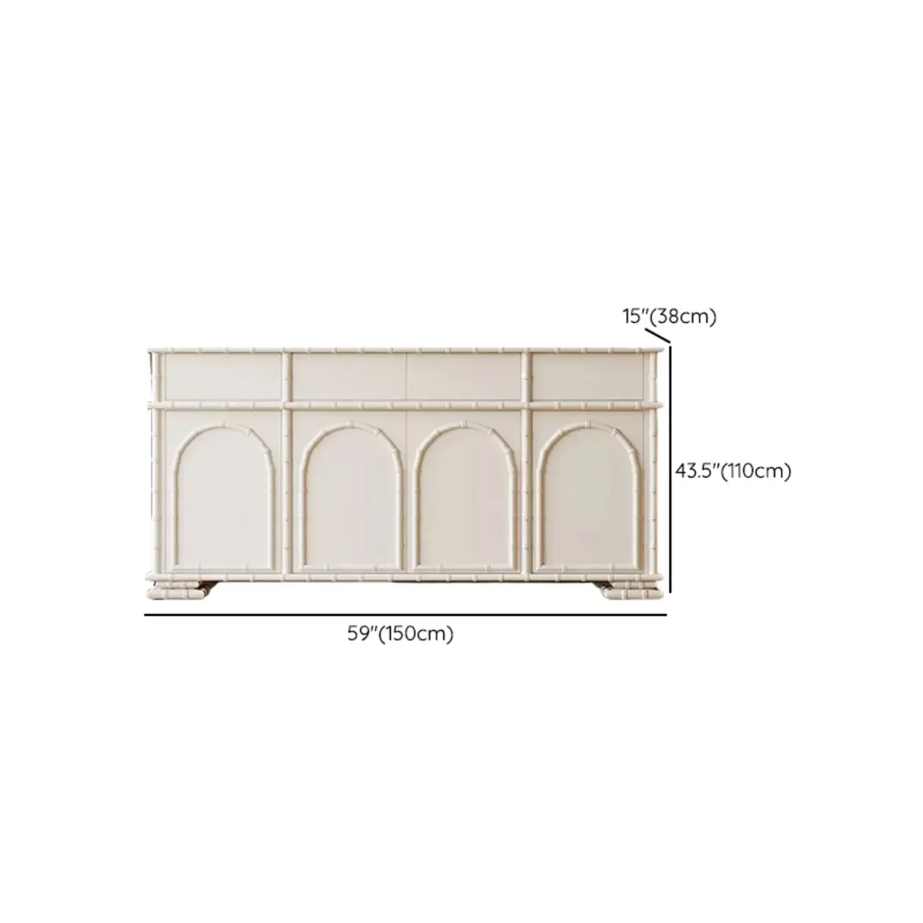 Elegant White Wood Hallway Shoe Cabinet with 4-Drawer