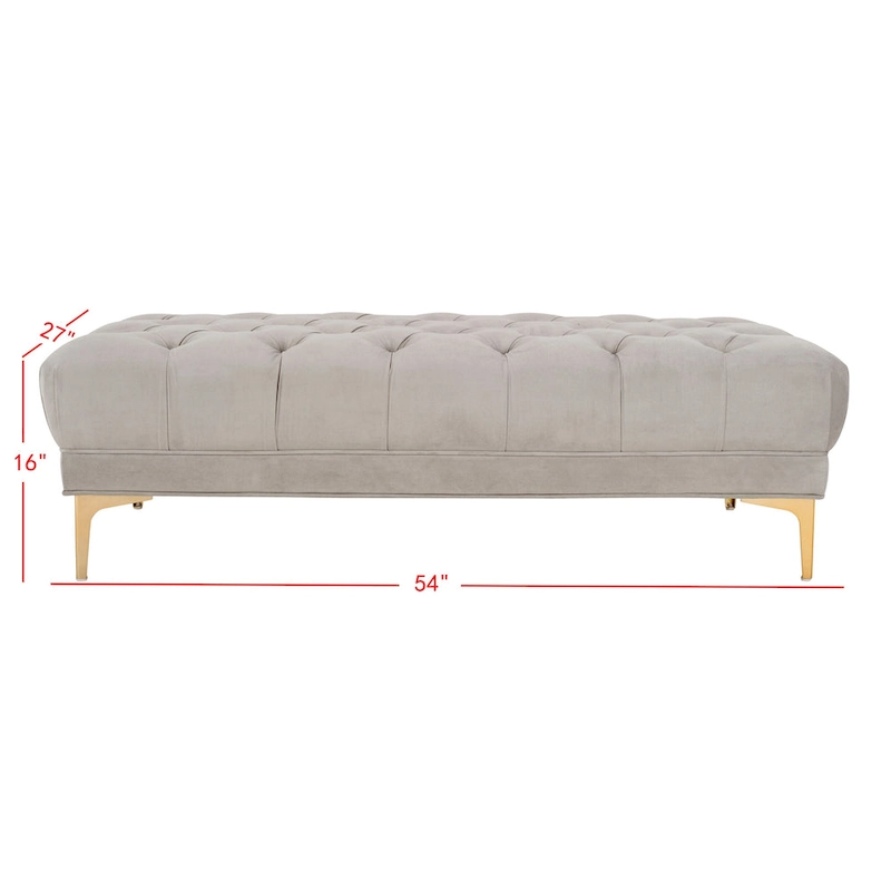 SAFAVIEH Rennie Navy/ Brass Tufted Rectangular Bench - 54 x 27 x 16 - 54Wx27Dx16H