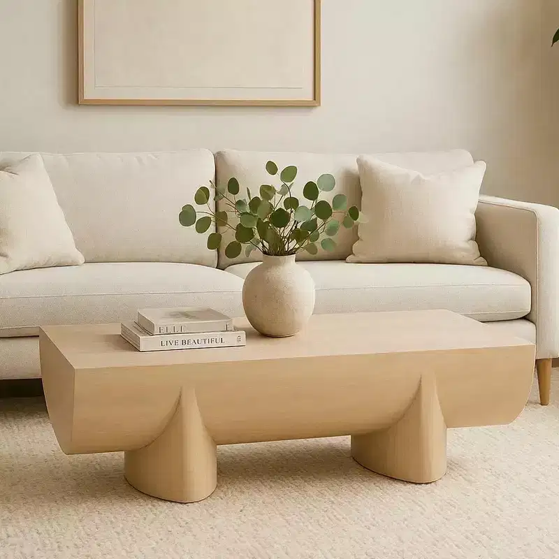 Royal Hampton Coffee Table | 48 Log Design | Natural Mango Wood Hand Crafted