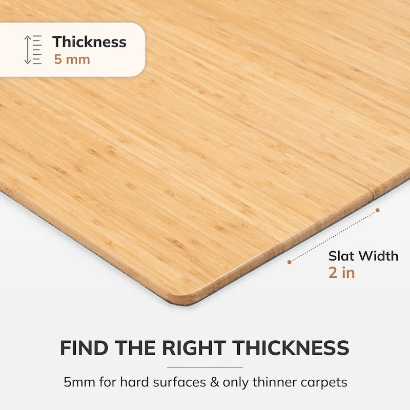 Bamboo Rectangular Chair Mat (72 x 48 Inches)