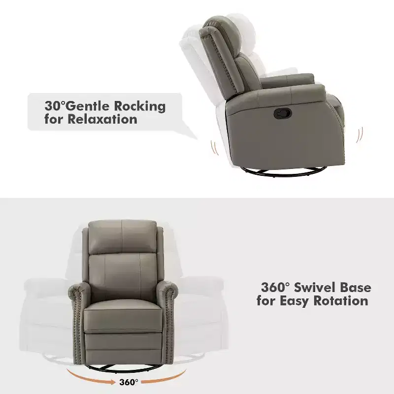 Irene 30.5 Wide Genuine Leather Manual Recliner with Rolled Arms Set of 2| ART OF LIVING DESIGNS
