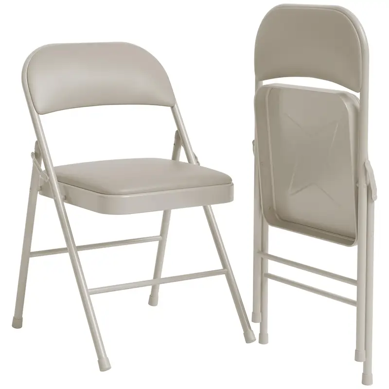 Folding Chairs 2/4 Pack With Padded Cushion and Back