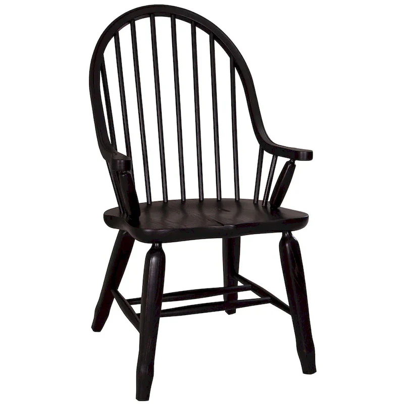Rustic Black Bow Back Arm Chair