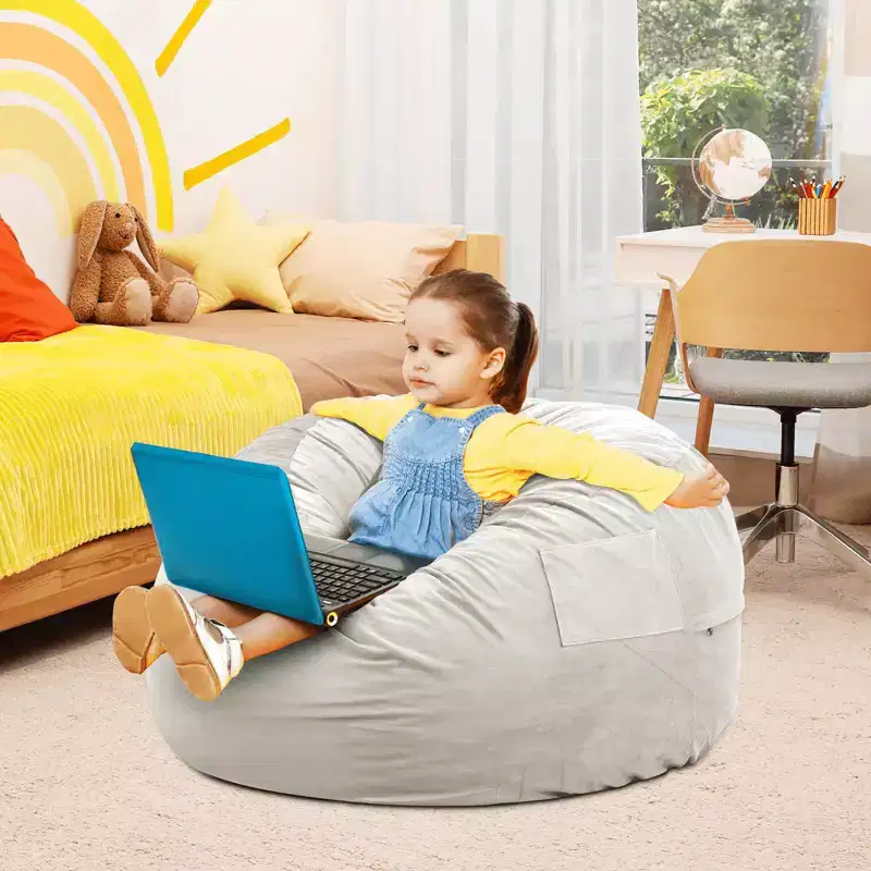 Bean Bag Chair, Round Style, Seats 1, Indoor/Outdoor