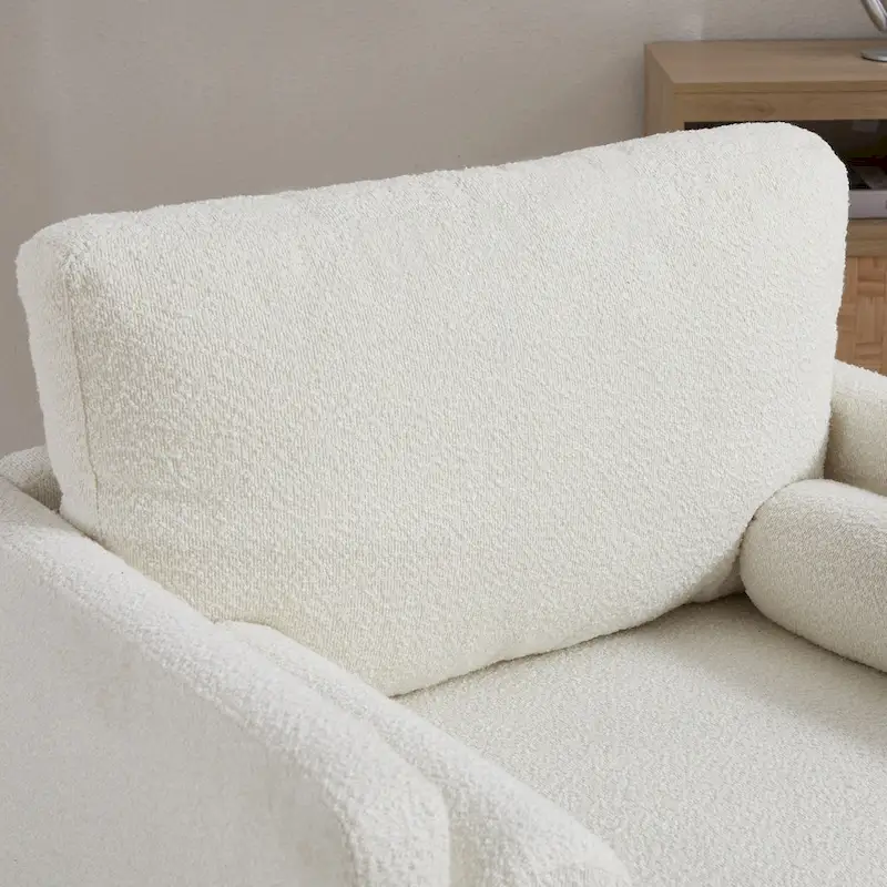 35.4W Modern Reading Chair,Upholstered Accent Chair with Pillows and Wood Legs