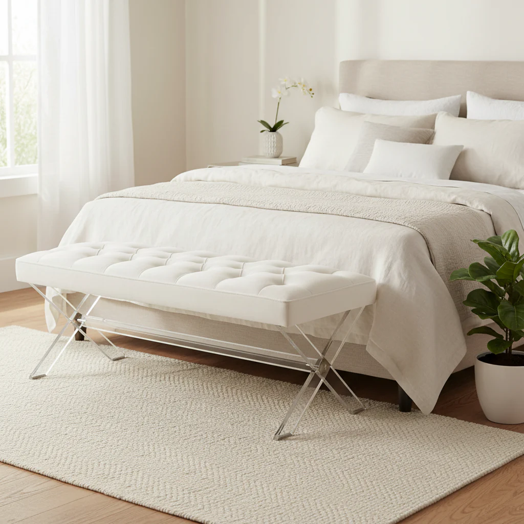 Acrylic Bench - 48 In W x 18 In D x 18 In H - 48Wx18Dx18H