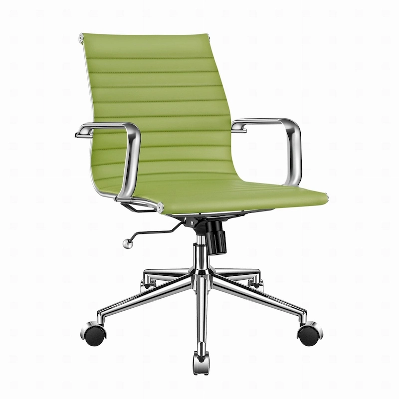 CAROCC Ribbed Computer Office Chair Swivel Lift tilt function Ergonomic Premium Leather Desk Armchair