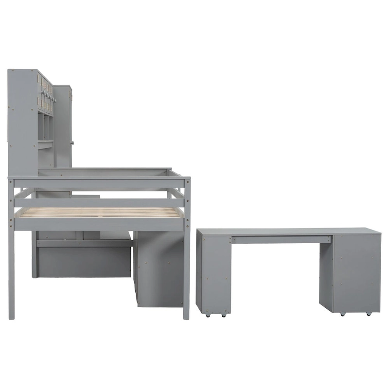 RE Full Size Wooden Loft Bed