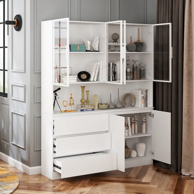Modular Buffet and Display Cabinet - Modular Design in Pristine White