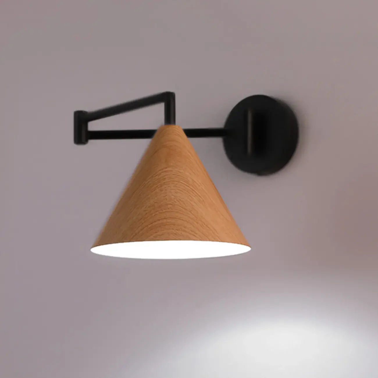 Modern Minimalist Conial Swing Arm Wall Light for Bedside