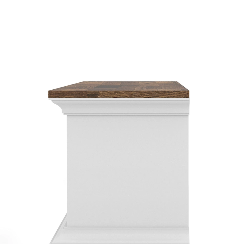 DH BASIC Transitional White 63-Inch 3-Shelf Floating TV Stand by Denhour