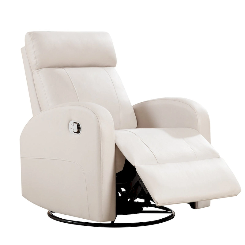 HOMYKA Modern Faux Leather Rocking Recliner with Swivel Set 2