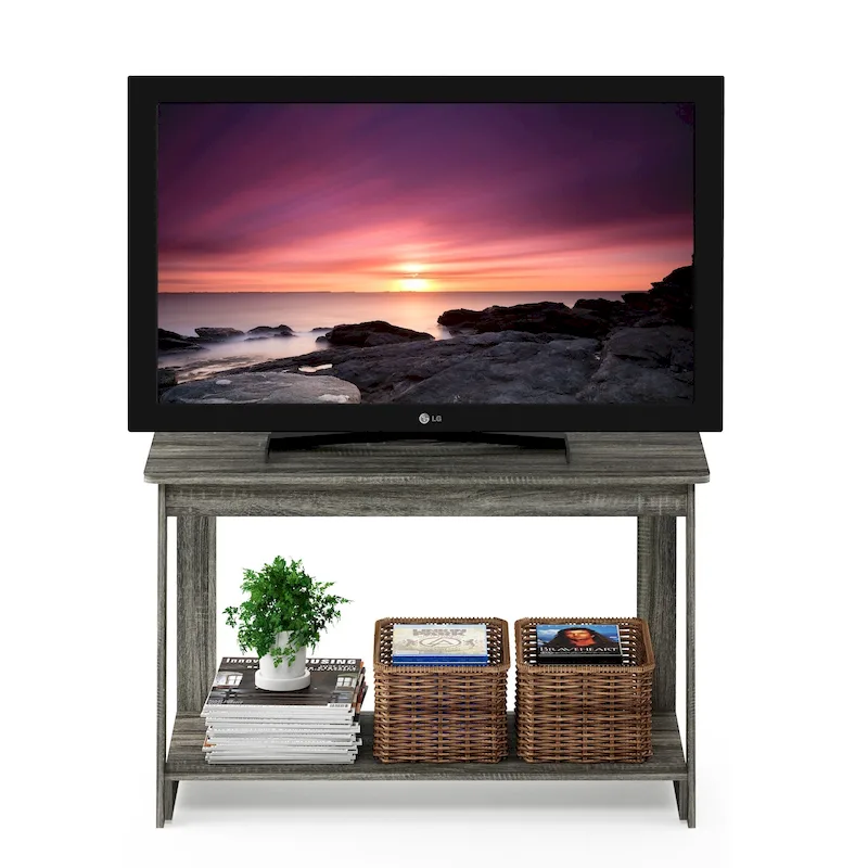 Compact TV Stand with Bottom Shelf