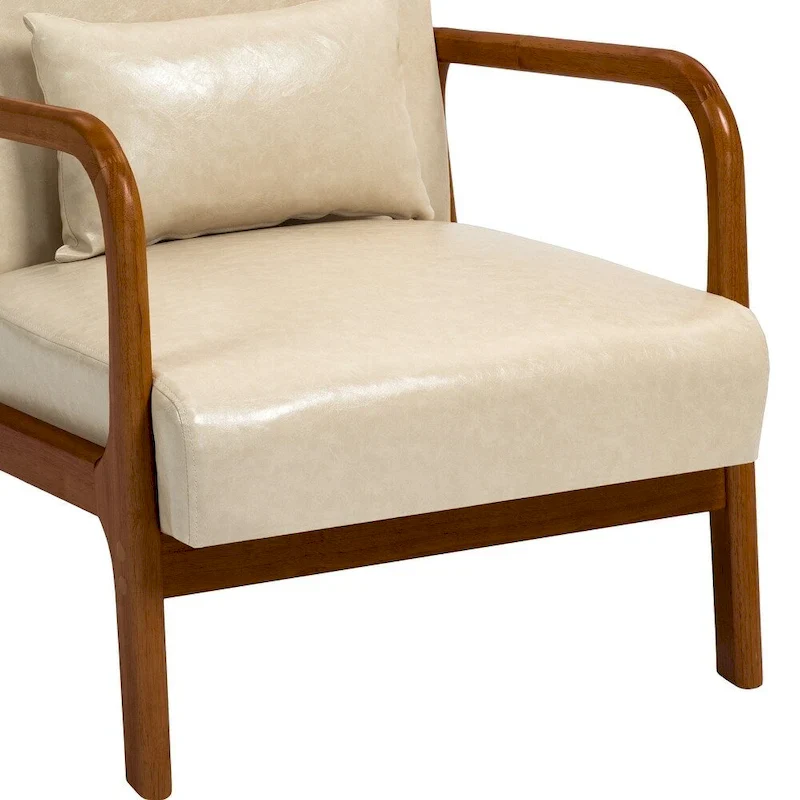 2 Set Upholstered Lounge Arm Chair with Pillow - Set of 2