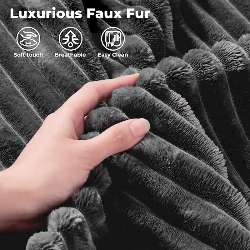 OVIOS Long Plush No Assembly Required Double Chaise Sofa