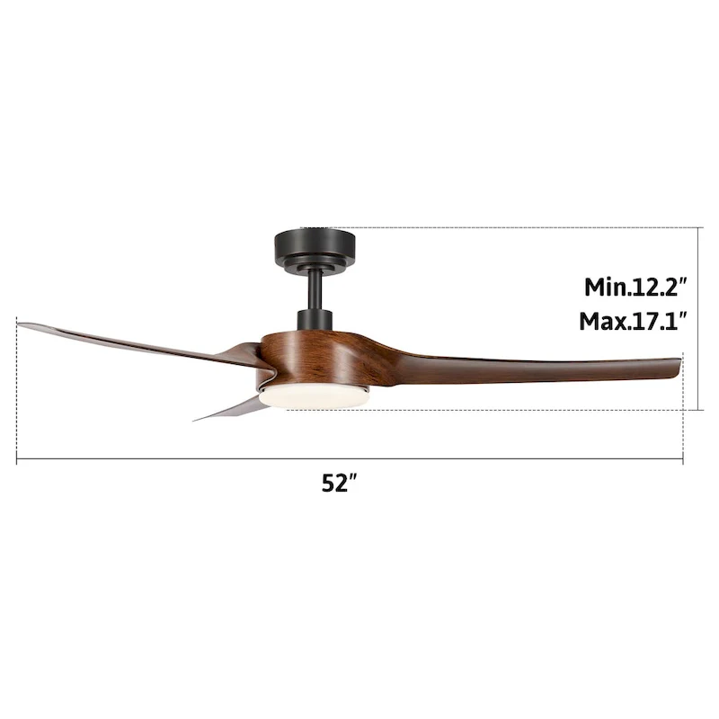 Modern 52  Smart Ceiling Fan with Dimmable Light Kit & Remote