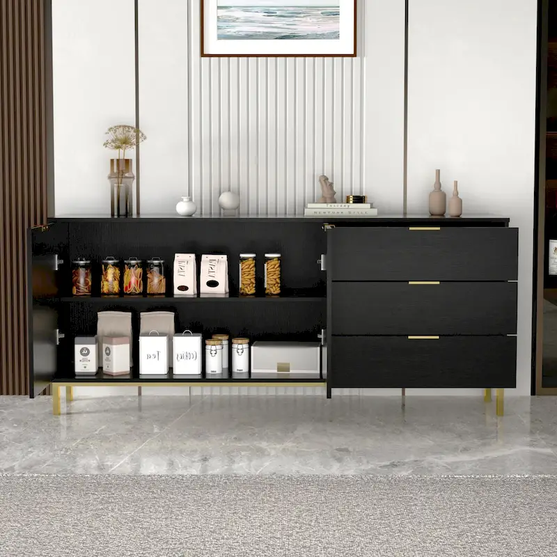 Timechee Buffet Sideboard Credenza Console with 3 Drawers