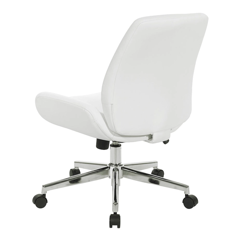 Office Chair with Faux Leather and Chrome Finish Base