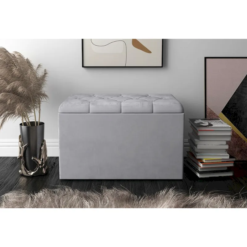 Arya Upholestered Flip Top Storage Bench