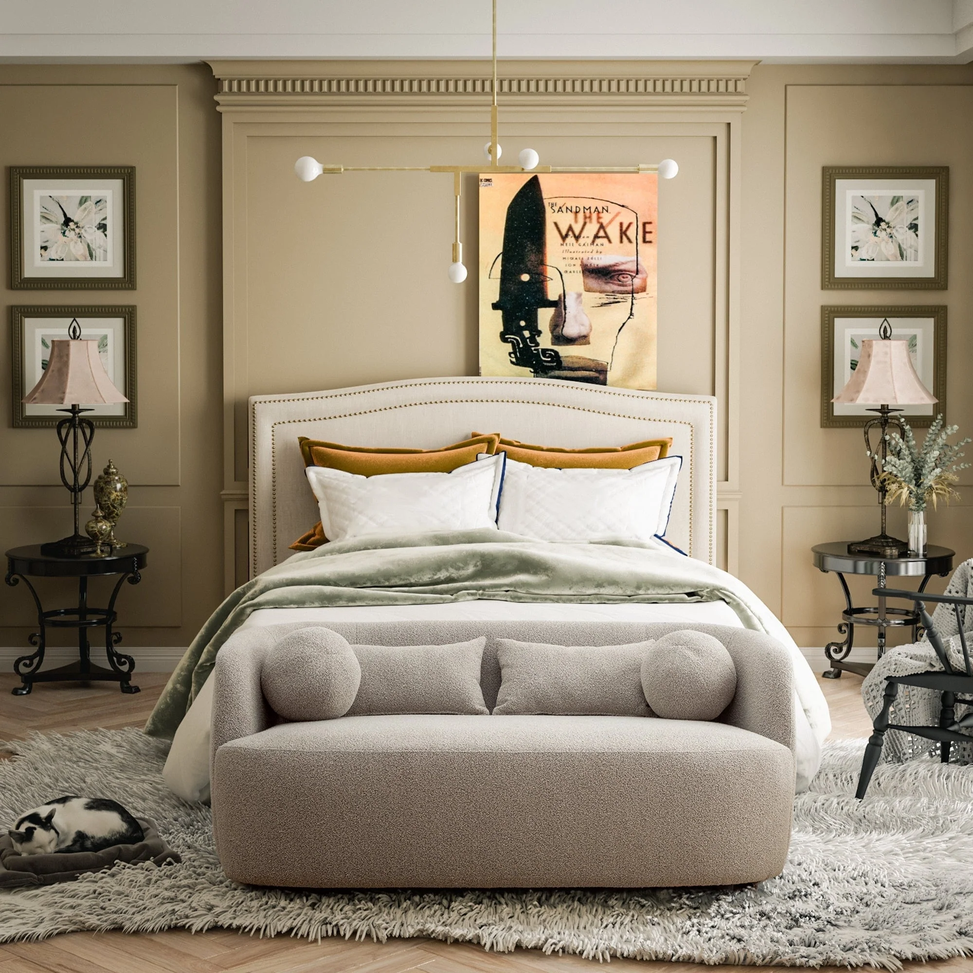 KINWELL Boucle Upholstered 2-Seats Loveseat with Pillows