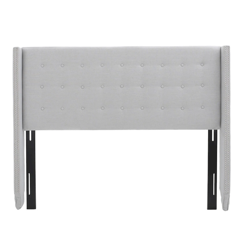 Kendrah Adjustable Full/Queen Wing-back Studded Fabric Headboard by Christopher Knight Home